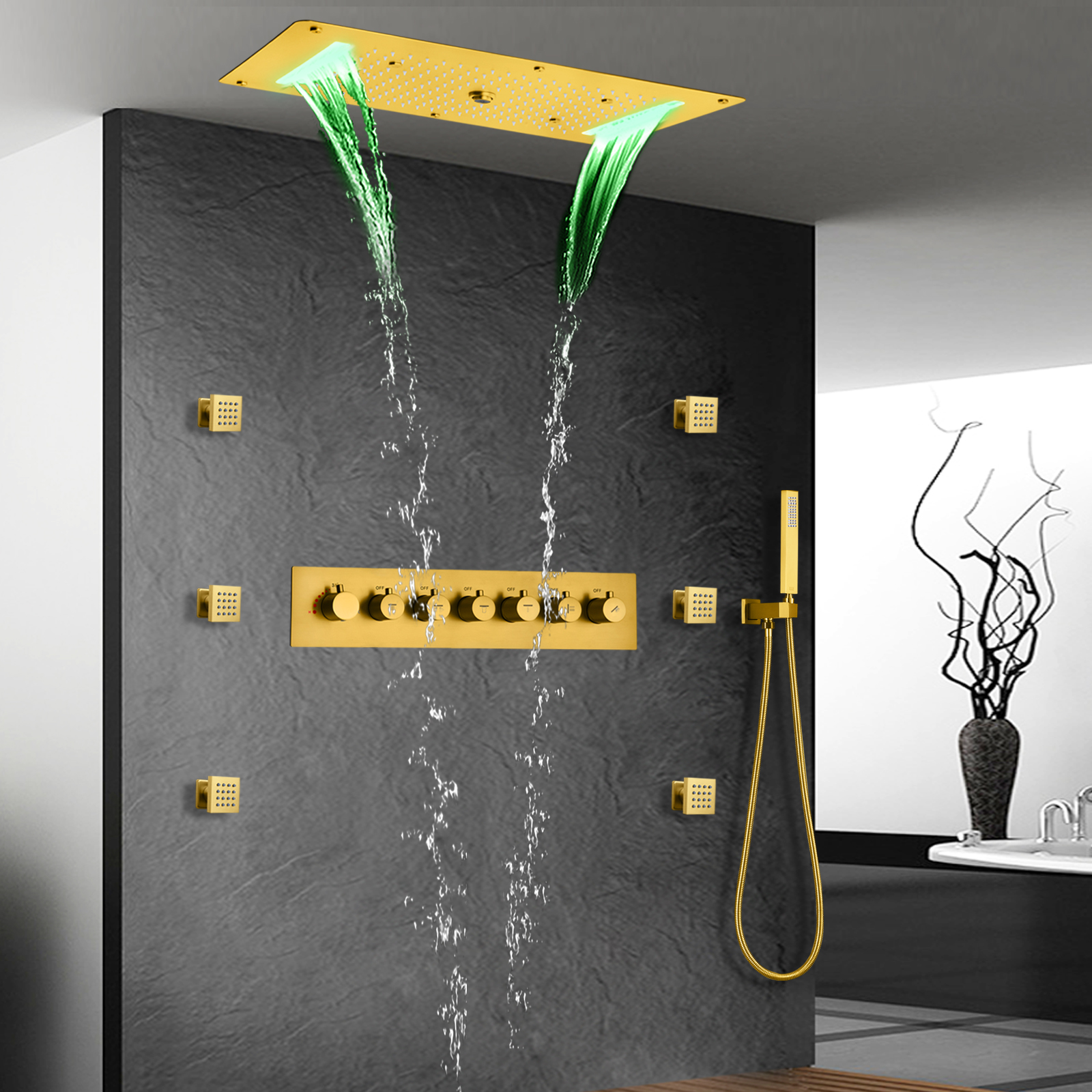 cabe&ccedil;a de chuveiro conduzida