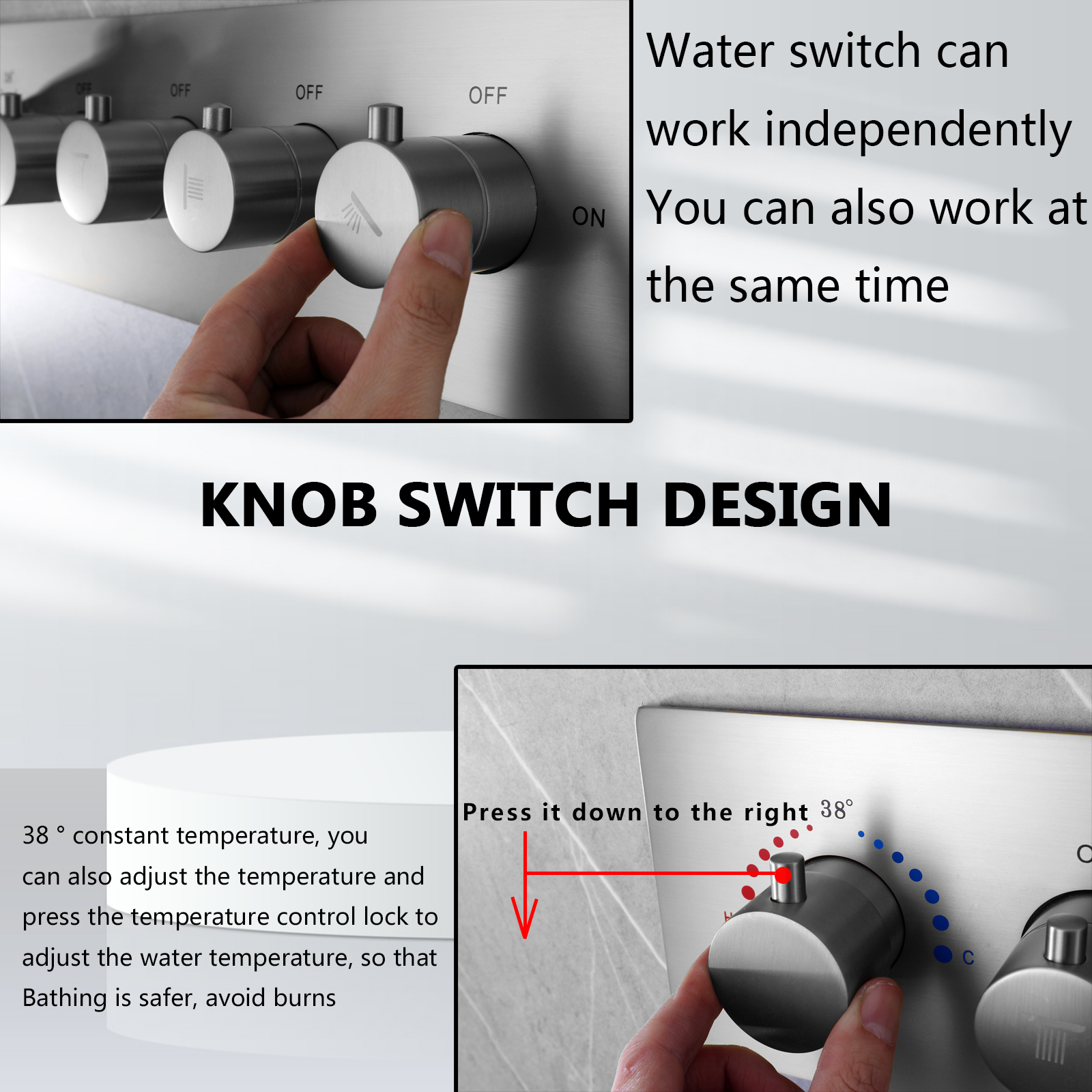 Cabe&ccedil;a de chuveiro de a&ccedil;o inoxid&aacute;vel