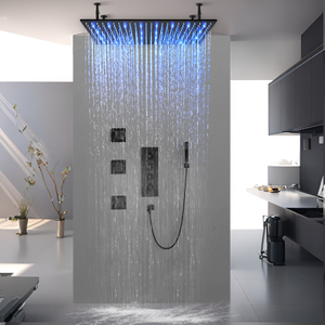 100x50cm teto do banheiro grande torneira de água led sistema chuveiro pulverização massagem banda para colocar água