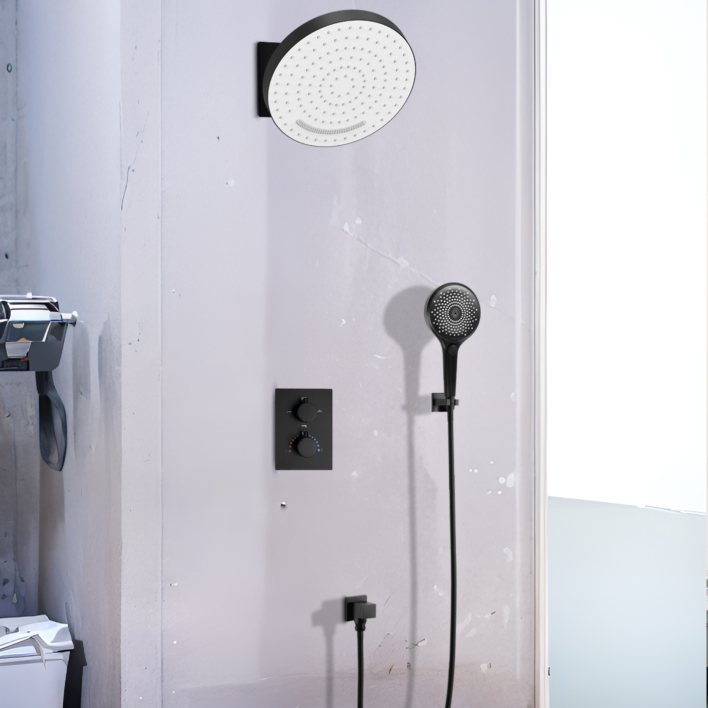 Mattic Preto Céu Flor Placa de Instalação Praça Chuvas Chuveiro Top Spray Spray de Luxo Sistema de Torneira de Água Chuveiro