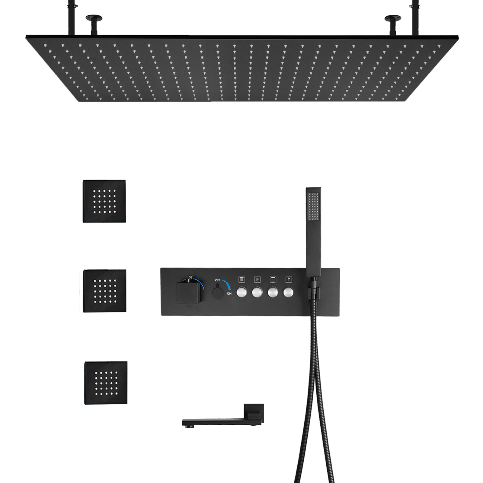 Interruptor de fluxo de água válvula de chuveiro de temperatura constante pequeno teto chuva floresta kit torneira de água com chuveiro de mão