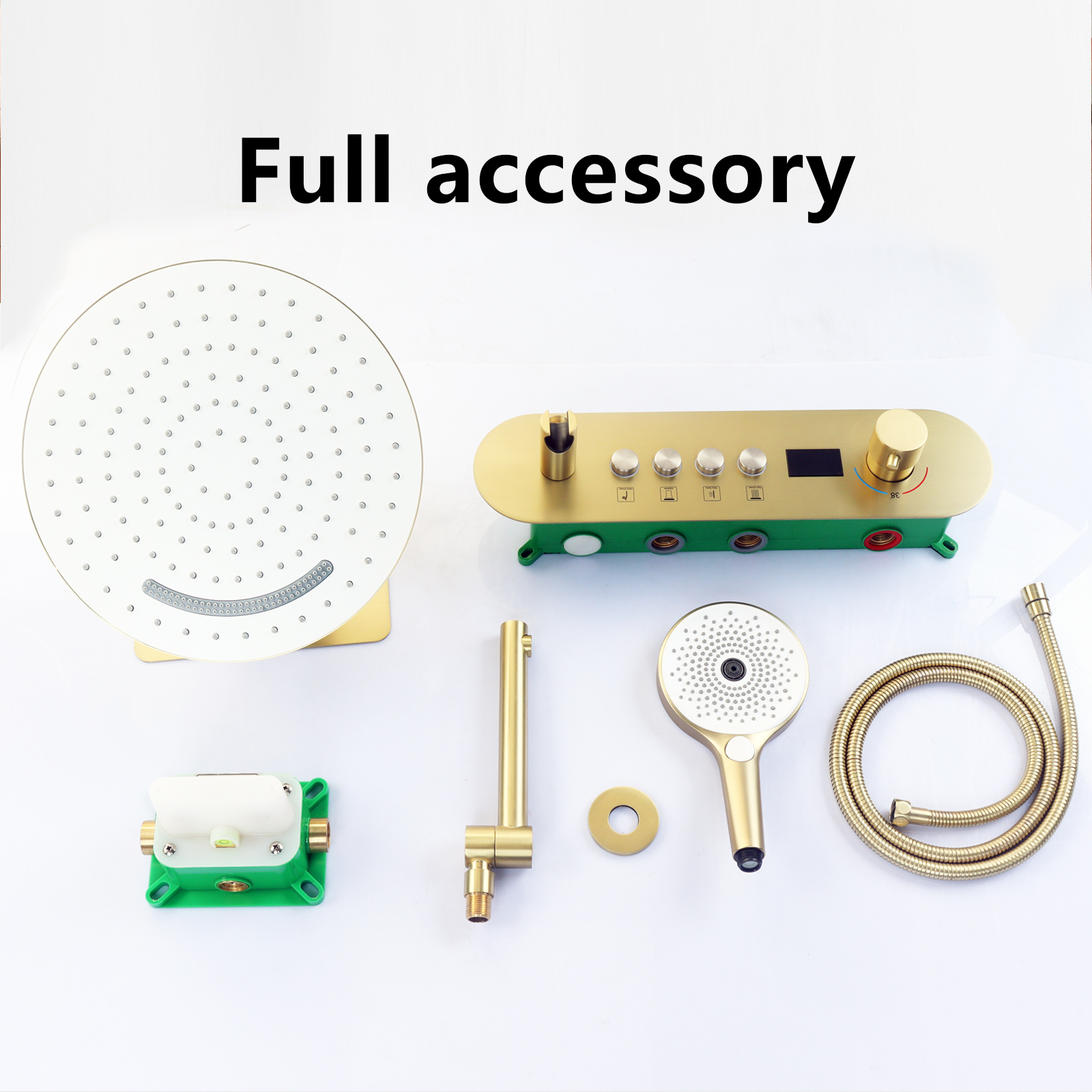 conjunto de chuveiro de ouro