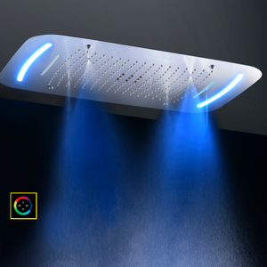 Misturador de chuveiro polido cromado 71X43 CM com painel de controle LED Banheiro cachoeira atomização bolha chuva