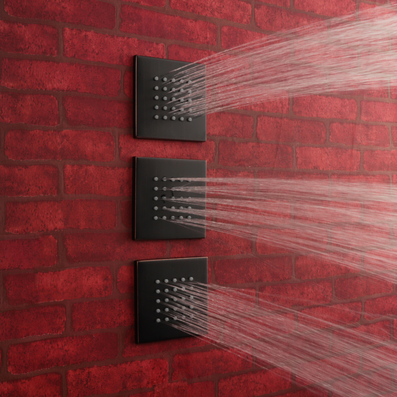 Cabeça de chuveiro de bronze polido com óleo, acessórios de banheiro, instalação na parede, chuveiro com spray lateral de 4 polegadas