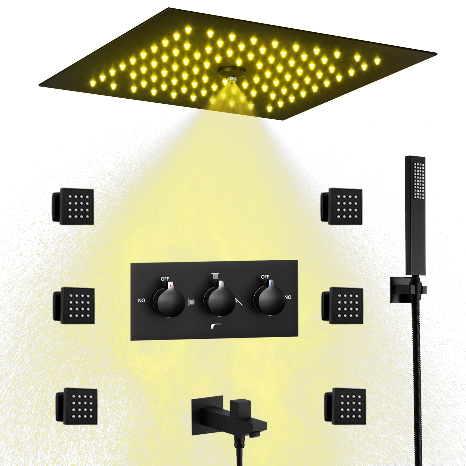 cabe&ccedil;a de chuveiro luzes led