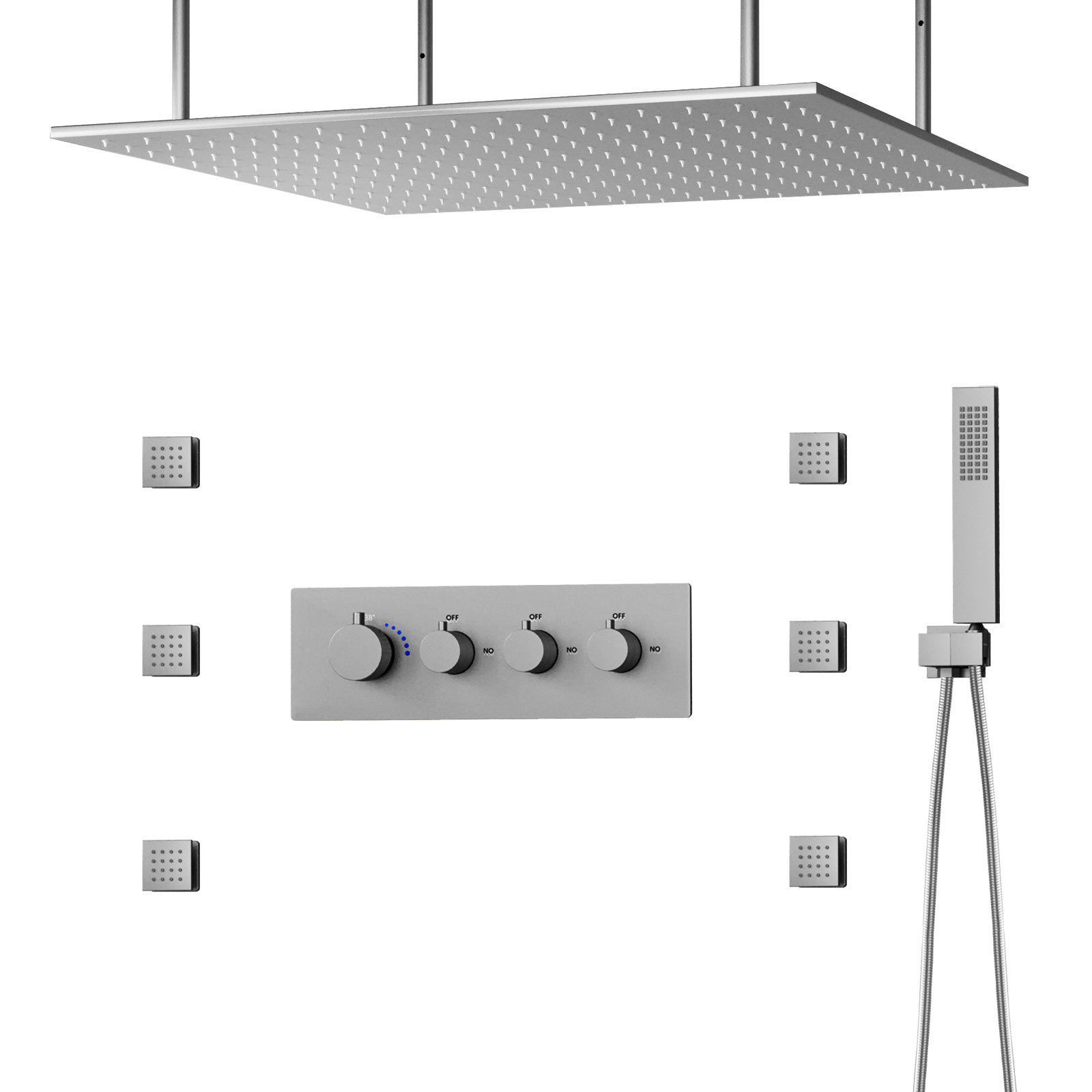 Chuveiro de chuva termostato multi-função led sistema de chuveiro conjunto misturador torneira do chuveiro conjunto