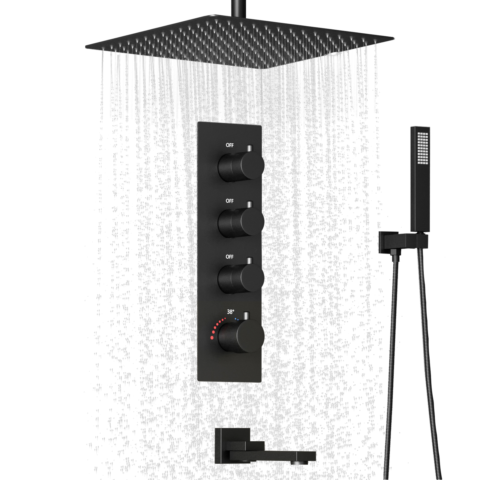 Banheiro preto chuveiro cabeça de chuva conjunto chuveiro termostático inteligente conjunto torneira
