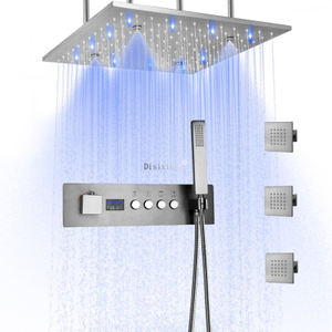 Novo display digital led temperatura constante 16 Polegada quadrado grande chuveiro de chuva, cabeça de chuveiro led, chuveiro superior