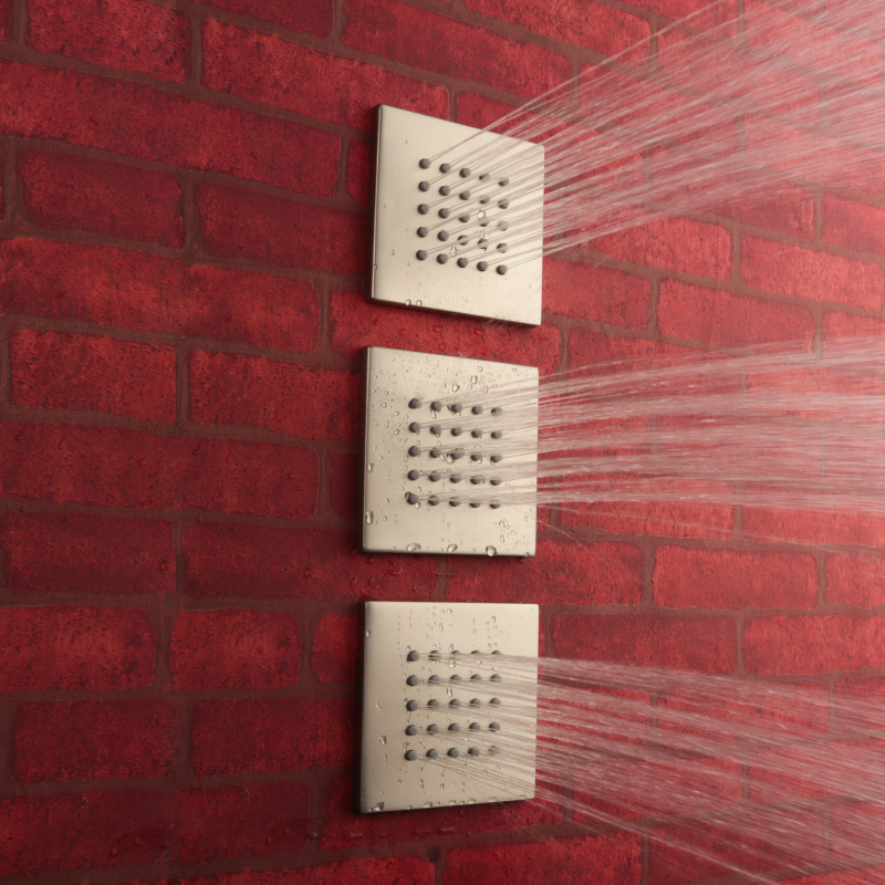 Acessórios de chuveiro de níquel escovado para banheiro, torneira de chuveiro com spray lateral de 4 polegadas, chuveiro de spa de massagem