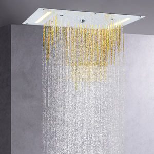 Misturador de chuveiro polido cromado 70X38 CM LED Banheiro Chuvas Cachoeira Atomizador Bolha Chuveiro de banho