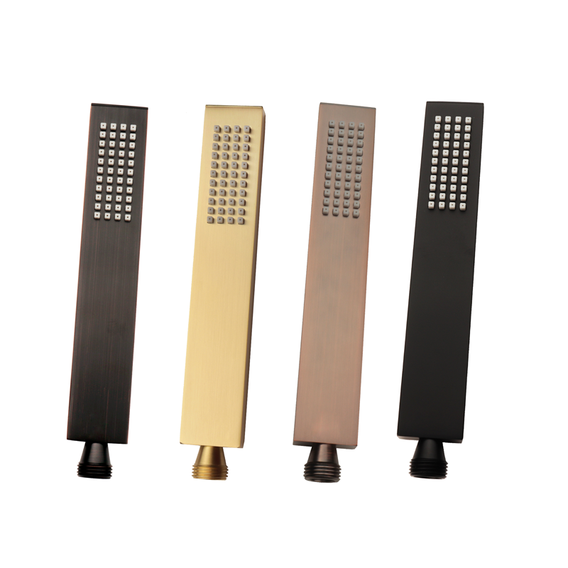 Acessórios de chuveiro de banheiro ouro escovado banheiro completo cobre cabeça de chuveiro de mão reta