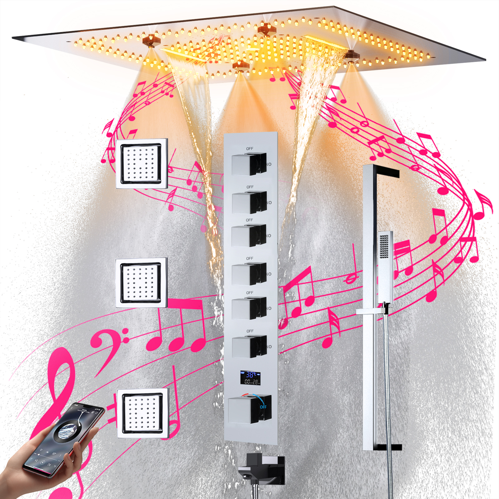 Apresentando o melhor chuveiro LED Bluetooth