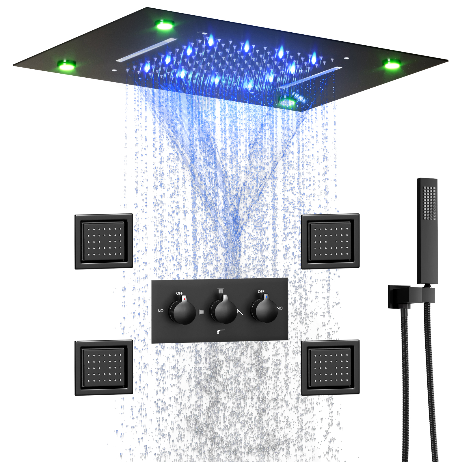 Sistema de chuveiro de parede com controle duplo quente e frio moderno e prático