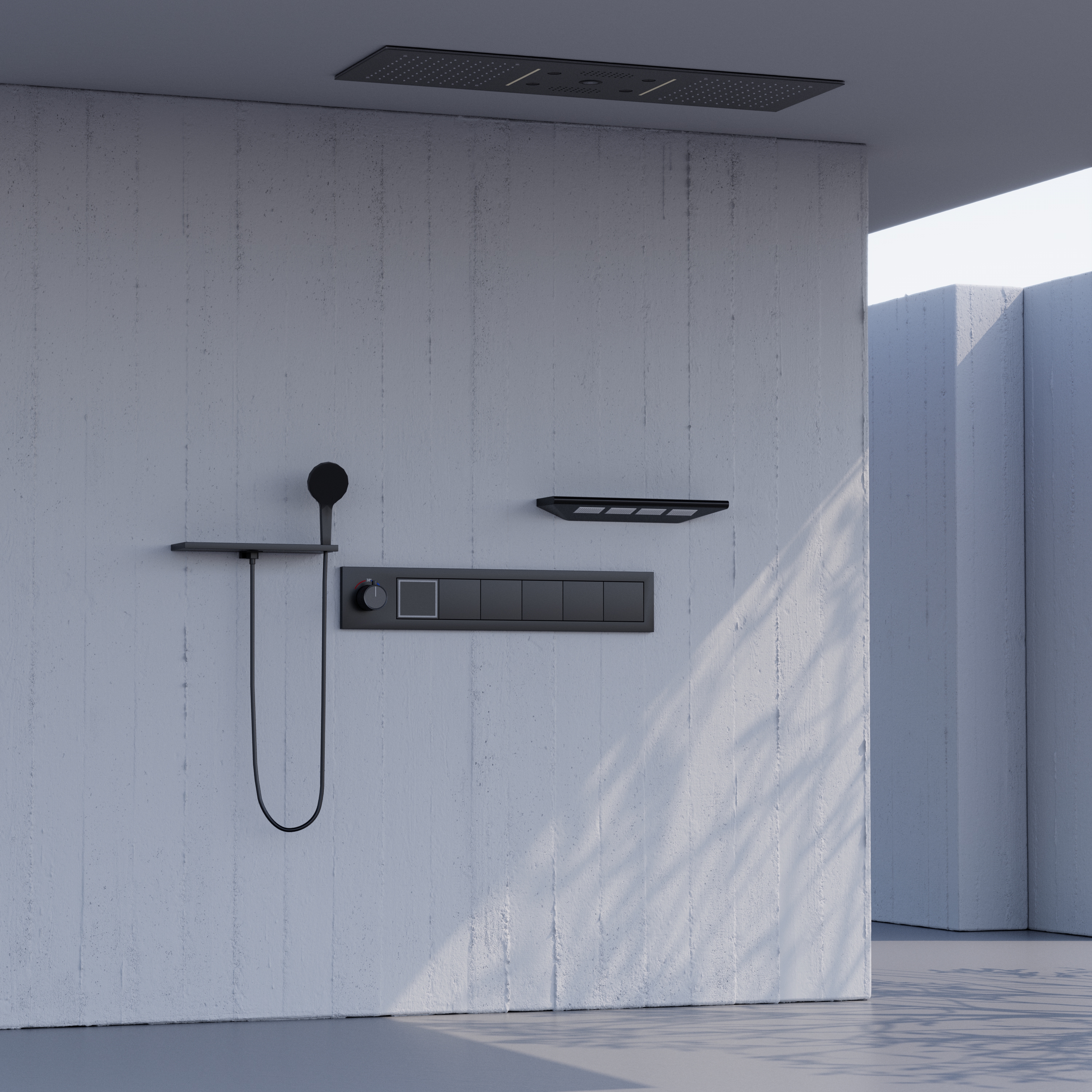 cabe&ccedil;a de chuveiro conduzida da cachoeira da chuva