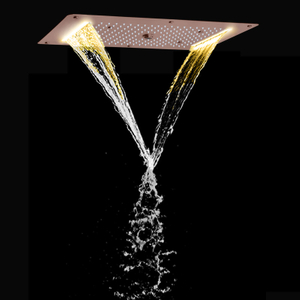 Cabeça de chuveiro marrom 70X38 CM LED Banheiro Multifuncional Cachoeira Chuva Atomizadora Chuveiro de bolhas