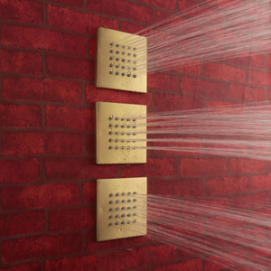 Torneiras de chuveiro de ouro escovado Acessórios de chuveiro de banheiro 4 polegadas Instalação na parede Chuveiro com spray lateral