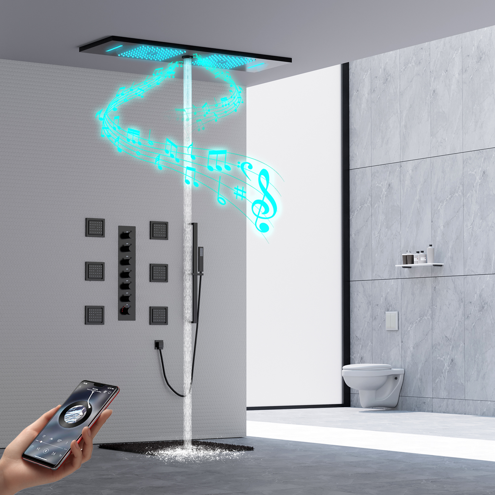 cabe&ccedil;a de chuveiro luzes led