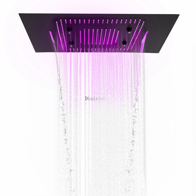 Cachoeira led cabeça de chuveiro com alto-falantes música 600*800mm teto chuva chuveiro cachoeira massagem banheiro chuveiro misturador