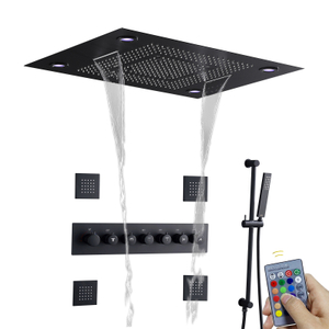 Sistema de chuveiro para banheira LED Banheiro Conjunto de chuveiro com efeito de chuva e conjunto combinado portátil