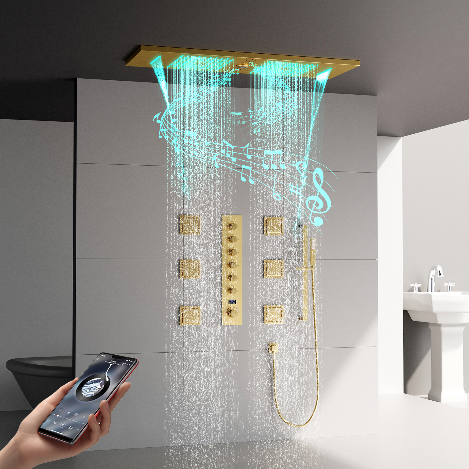 Conjunto misturador de chuveiro