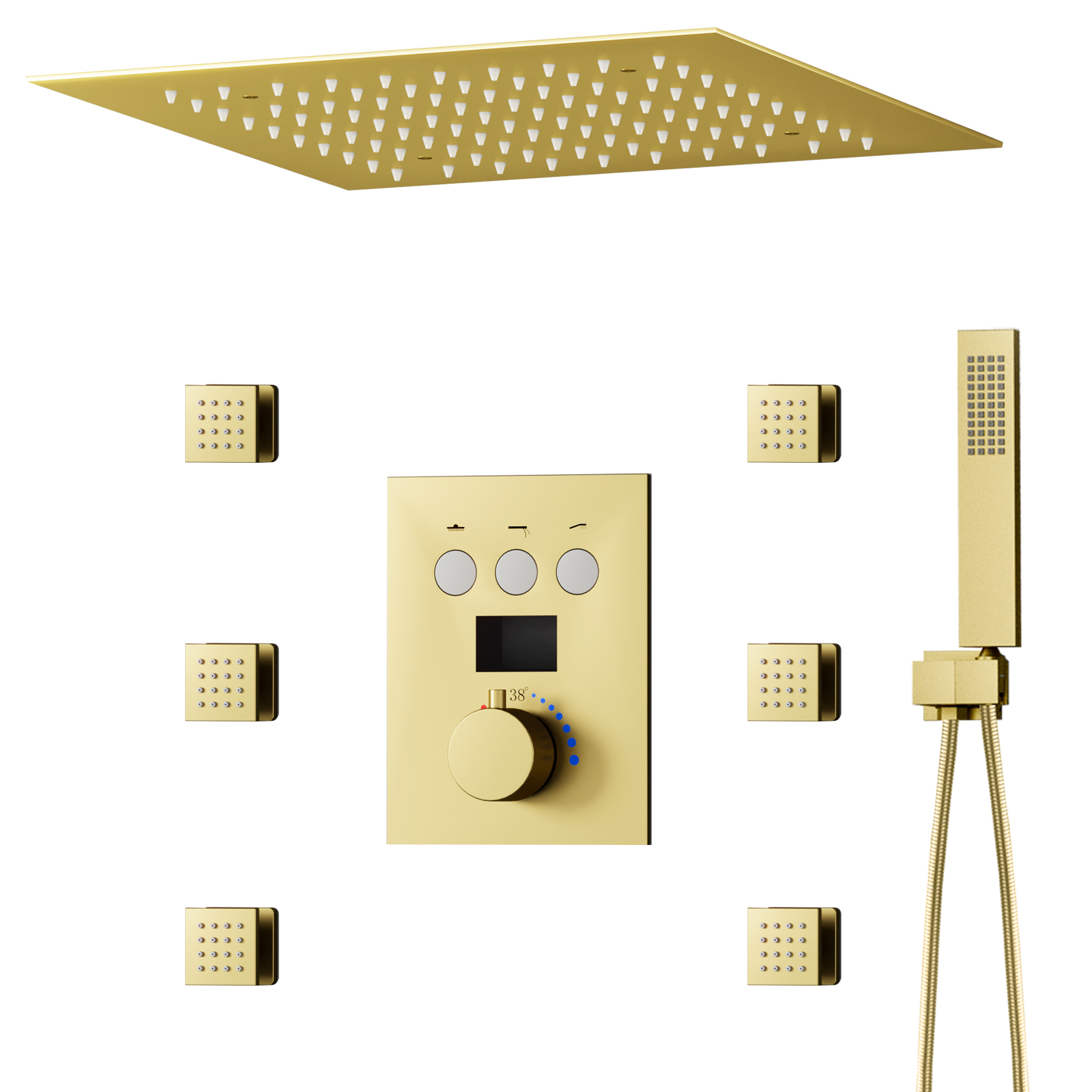 Acessórios do banheiro cabeça de chuveiro conjunto inteligente display digital led válvula chuveiro torneira chuva spa chuveiro