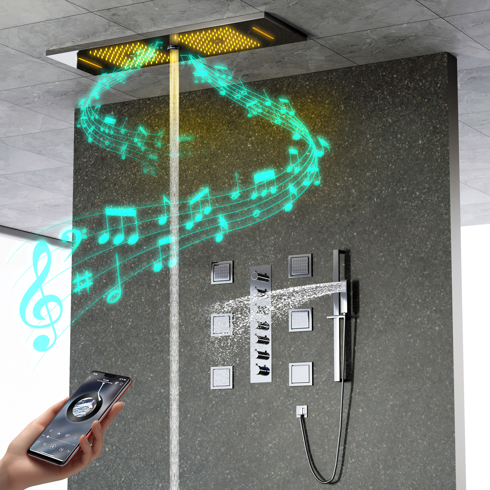 cabe&ccedil;a de chuveiro conduzida