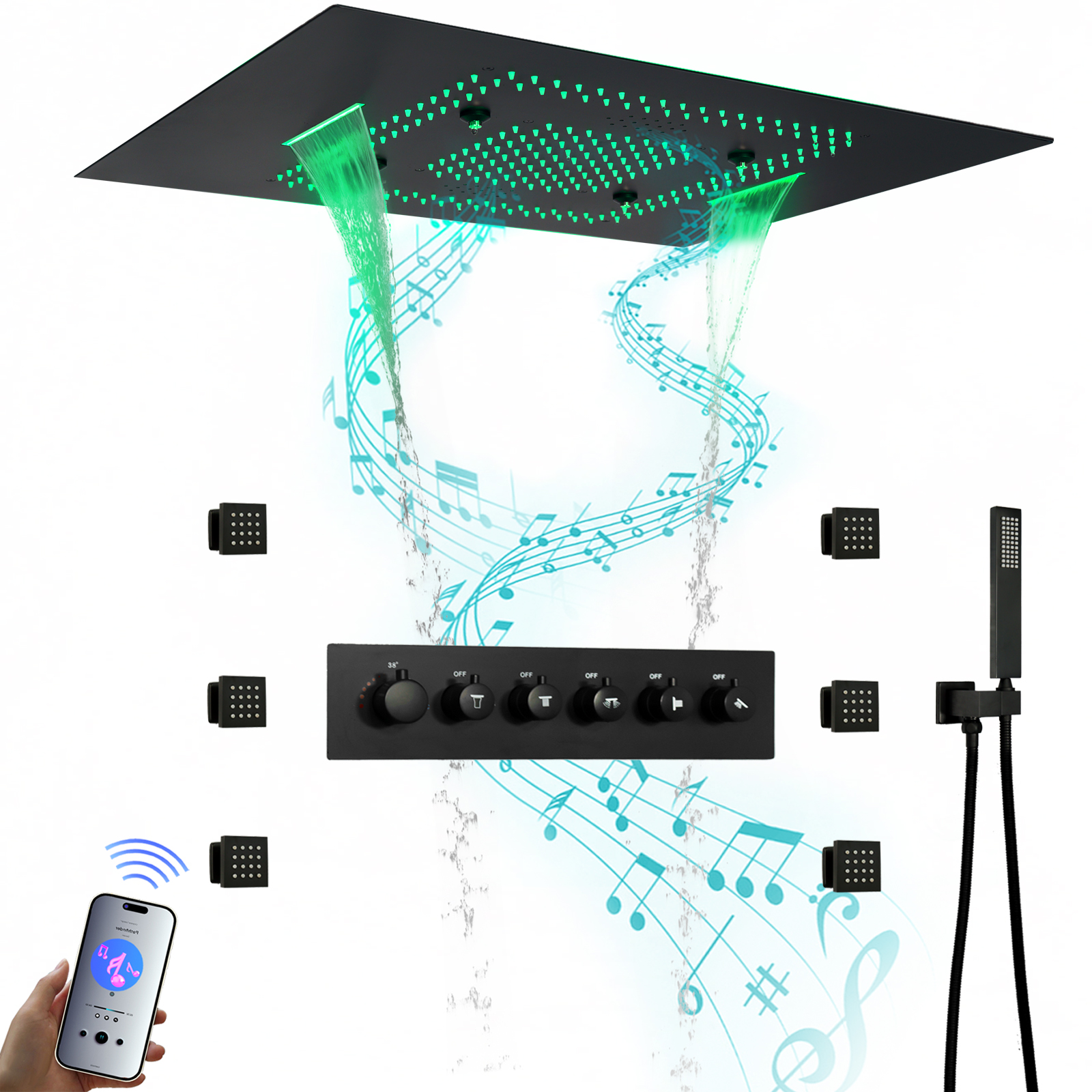 Cabe&ccedil;a de chuveiro termost&aacute;tica