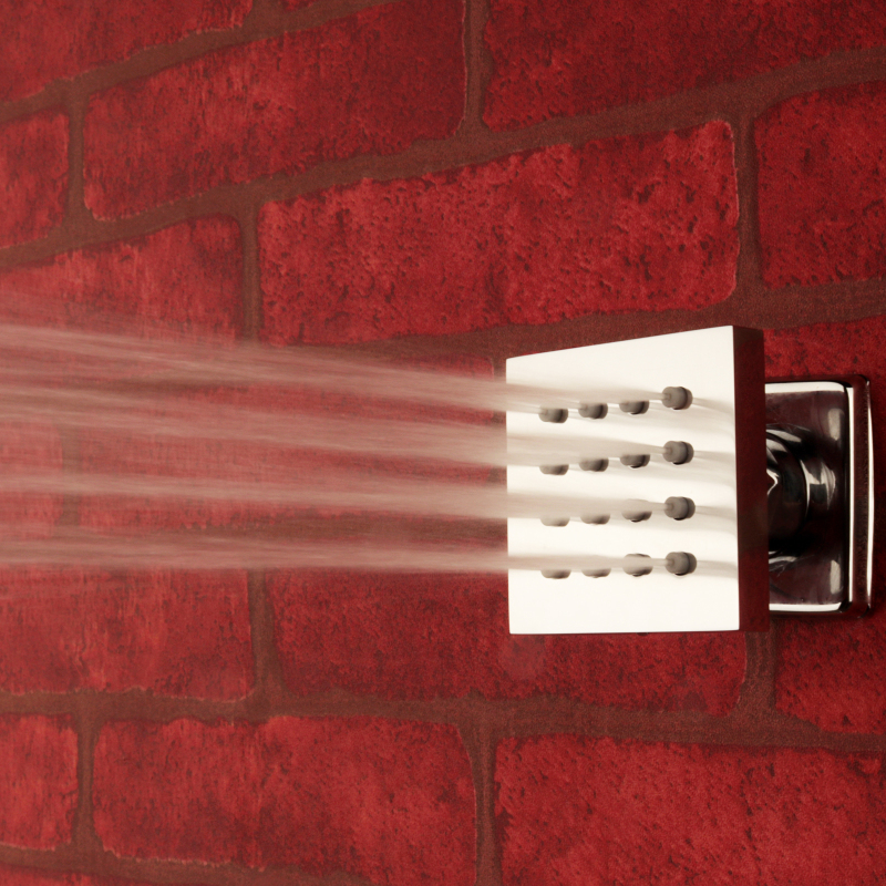 Cabeça de chuveiro de níquel escovado para banheiro, torneira de chuveiro com spray lateral oculto de 2 polegadas pode ser ajustada para cima, para baixo, para a esquerda e para a direita