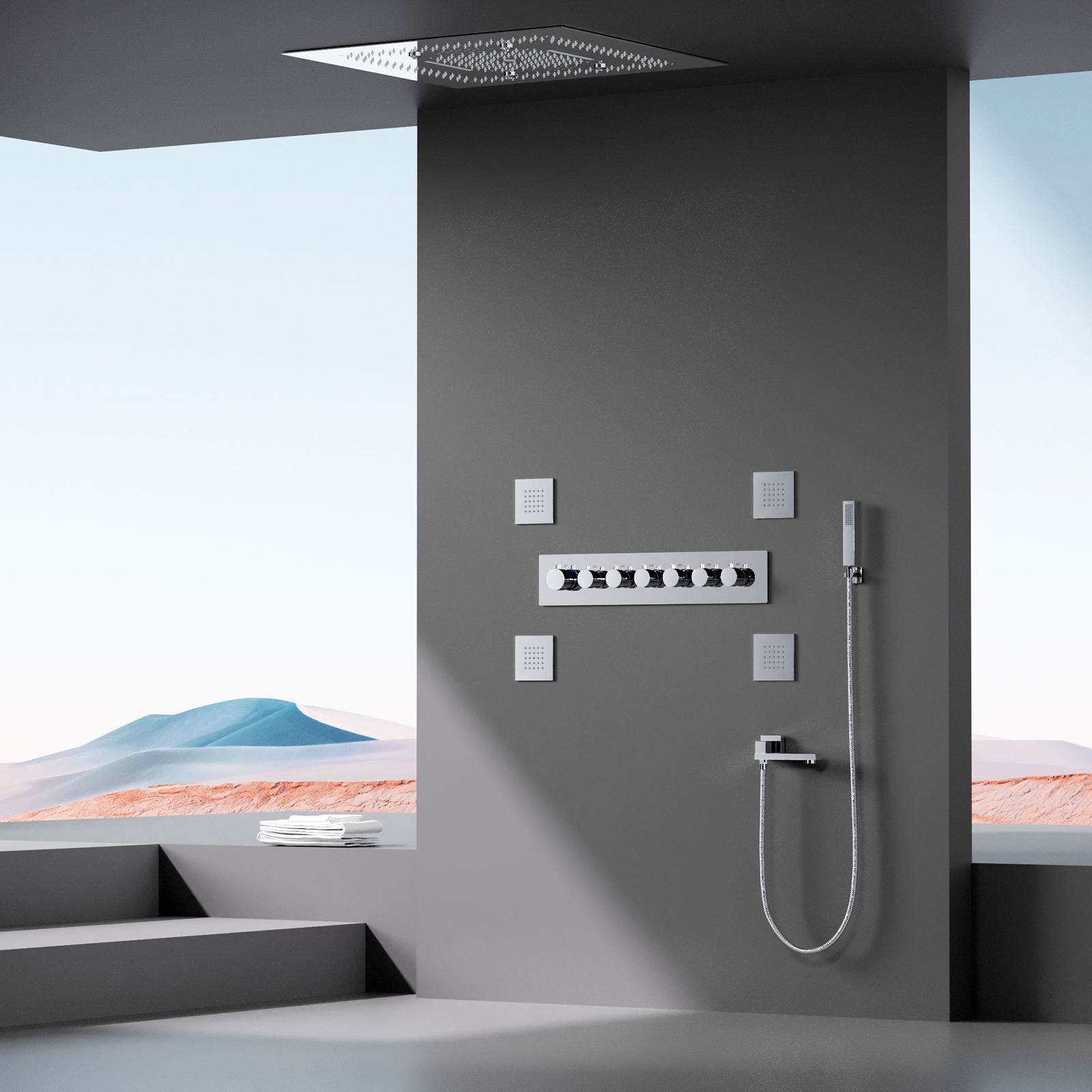 Conjunto de chuveiro de m&atilde;o com 6 fun&ccedil;&otilde;es