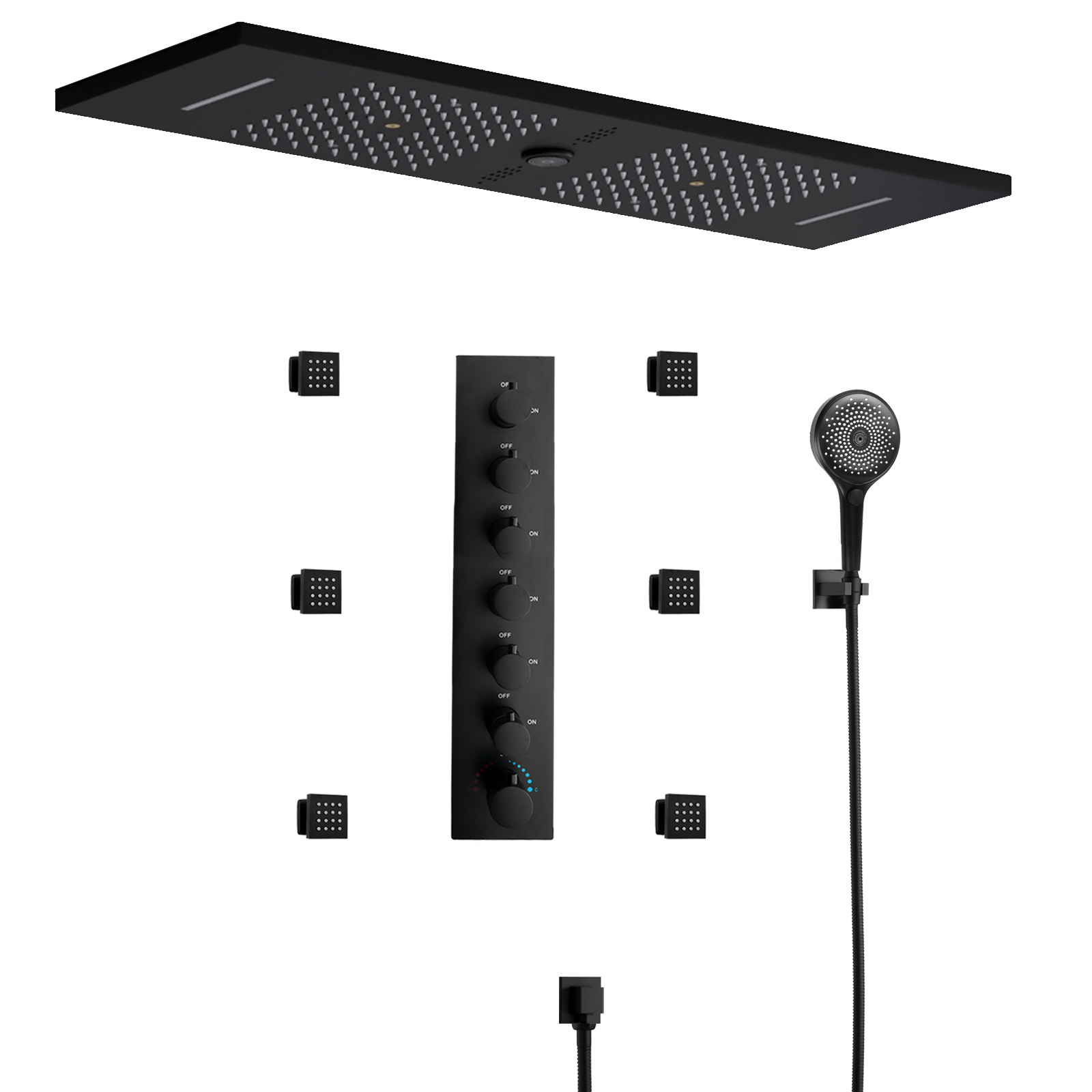 Cabeça de chuveiro moderna led chuva cabeça de chuveiro escondida cabeça de chuveiro do banheiro sistema de chuveiro música