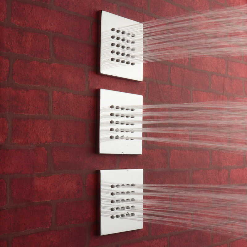 Kit de spray lateral de chuva para chuveiro de banho polido cromado montado na parede