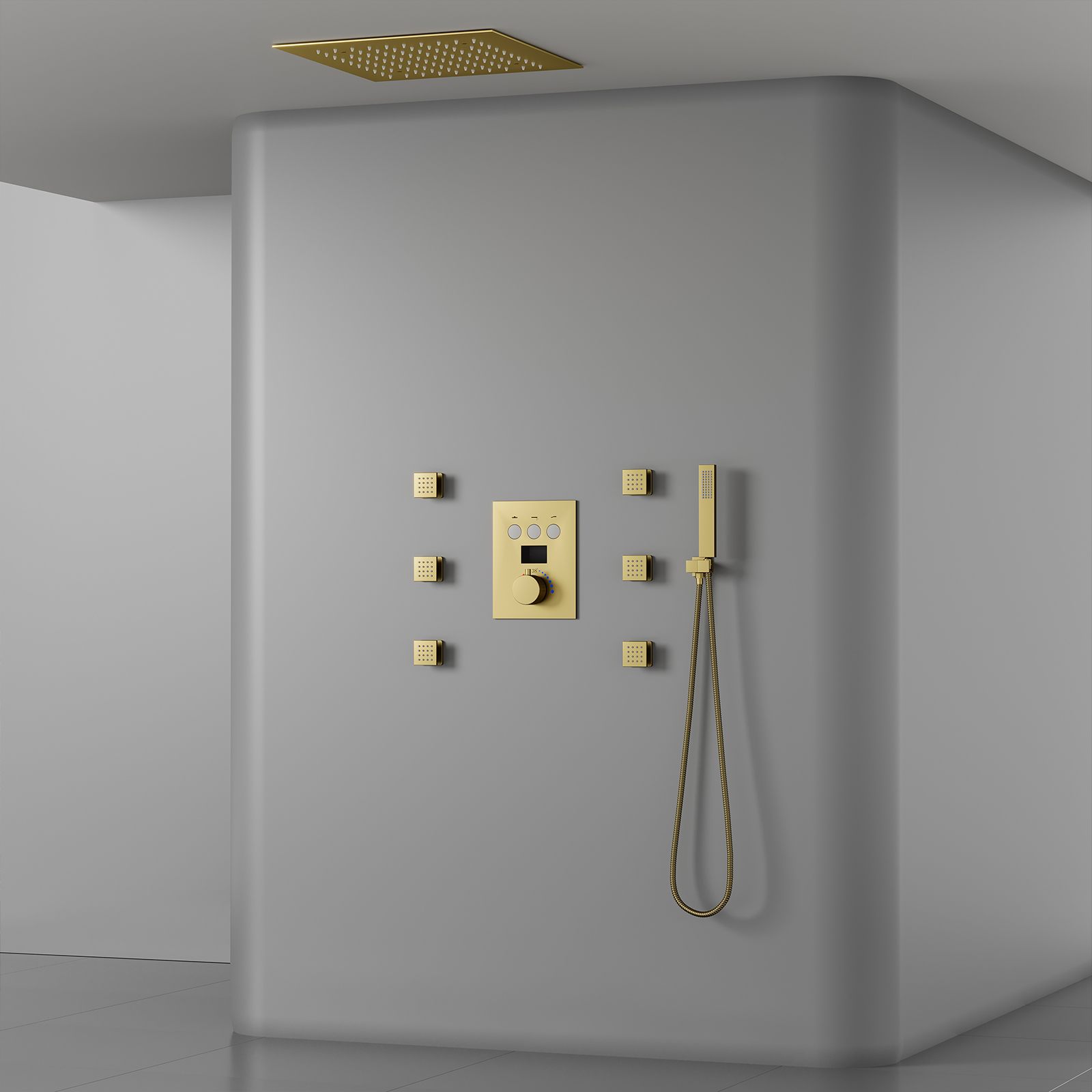 Acessórios do banheiro cabeça de chuveiro conjunto inteligente display digital led válvula chuveiro torneira chuva spa chuveiro