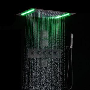 Conjunto de chuveiro com misturador termostático, para banheiro, montagem na parede, acessórios de chuveiro, 14x20 cabeças, chuveiro de chuva