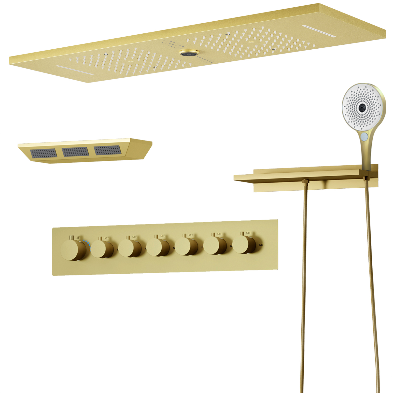 conjunto de chuveiro e torneira preto