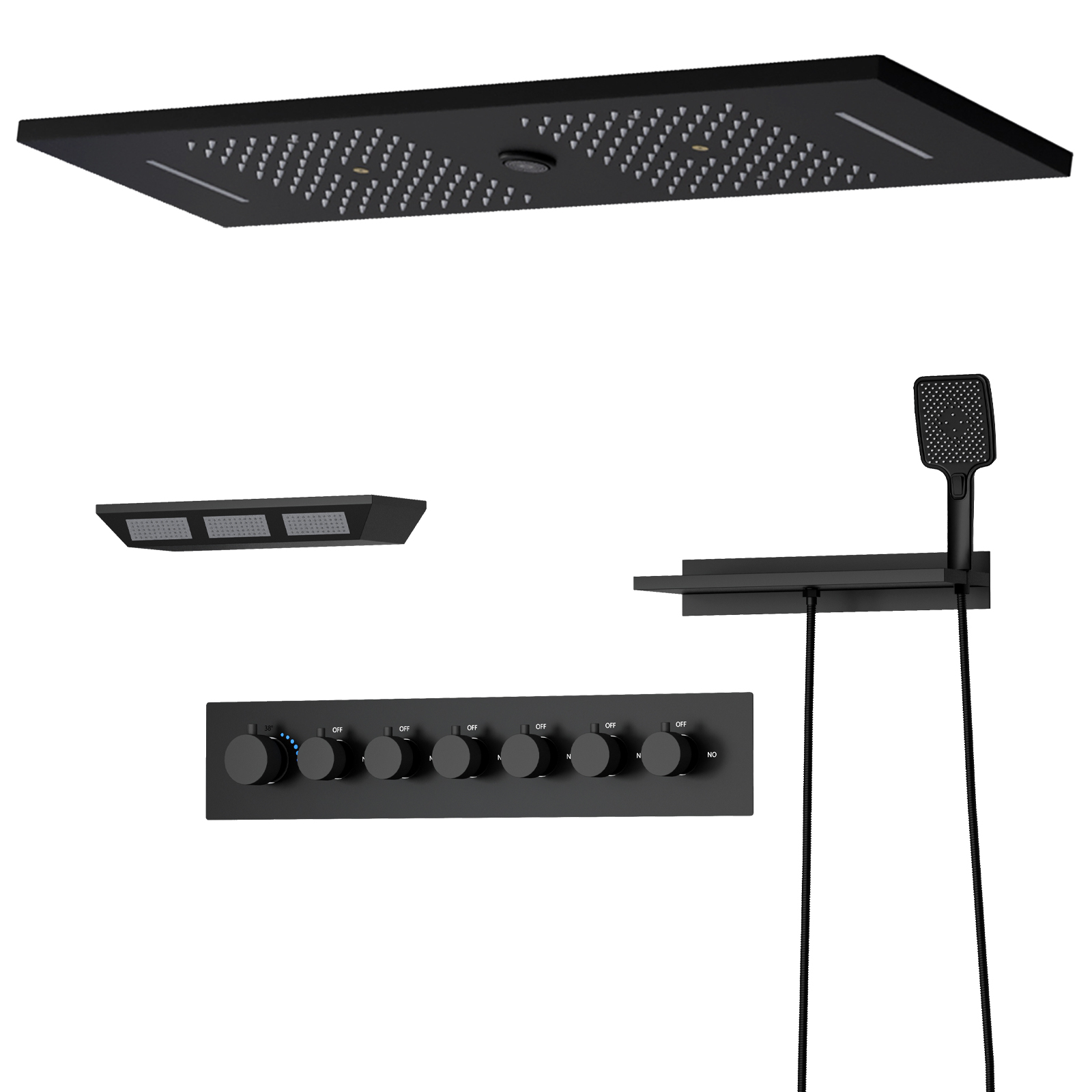 chuveiro led com alto-falante bluetooth