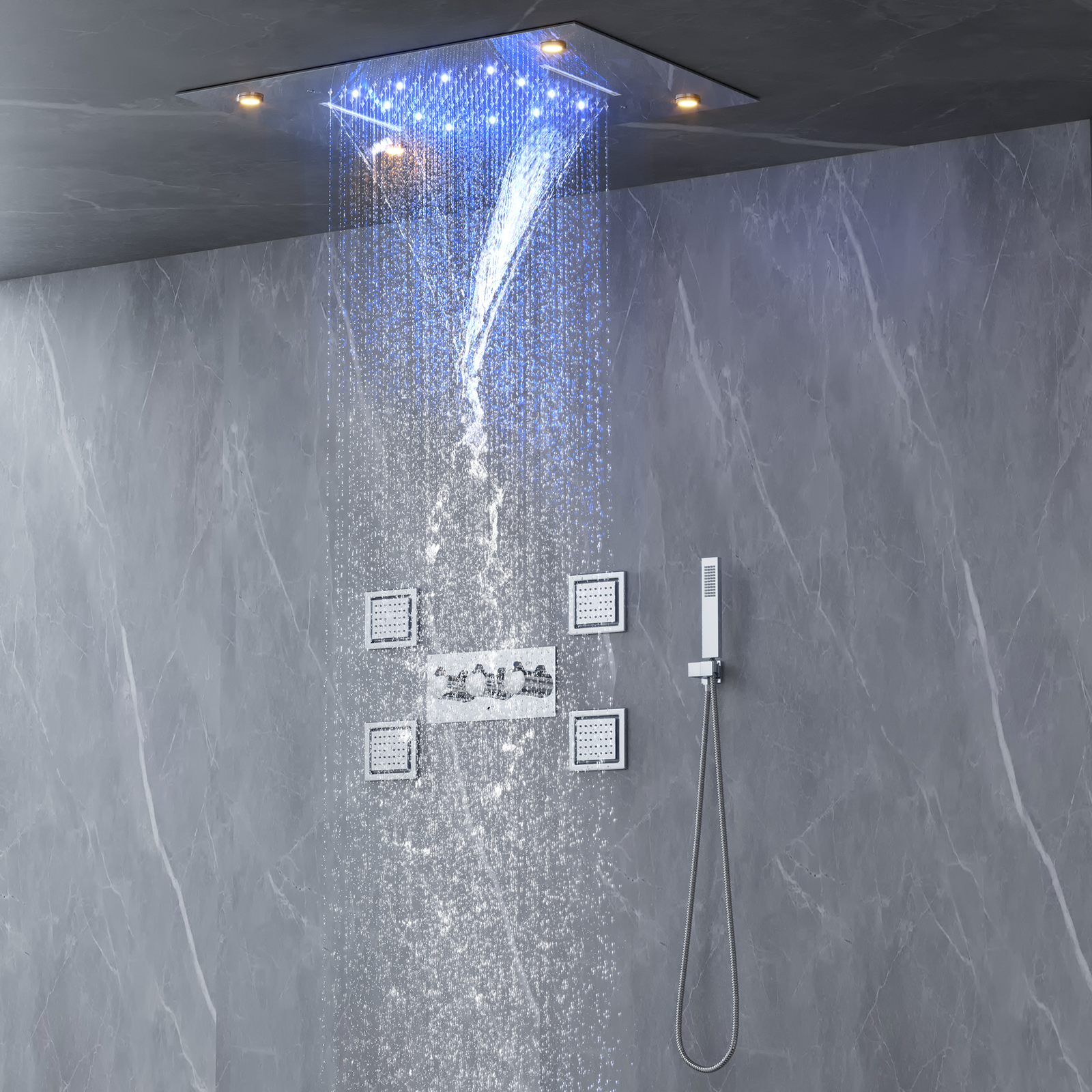 Conjunto de chuveiro de efeito chuva LED deslumbrante combina cor e tecnologia para uma nova experiência de banho