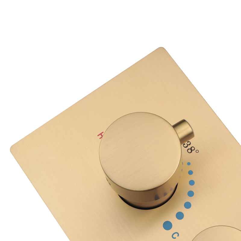 Válvula de controle de torneira de chuveiro de banheiro, quatro funções, interruptor termostático de água, corpo principal de latão com caixa embutida