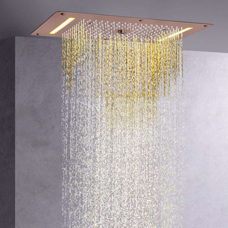Cabeça de chuveiro marrom 70X38 CM LED Banheiro Multifuncional Cachoeira Chuva Atomizadora Chuveiro de bolhas