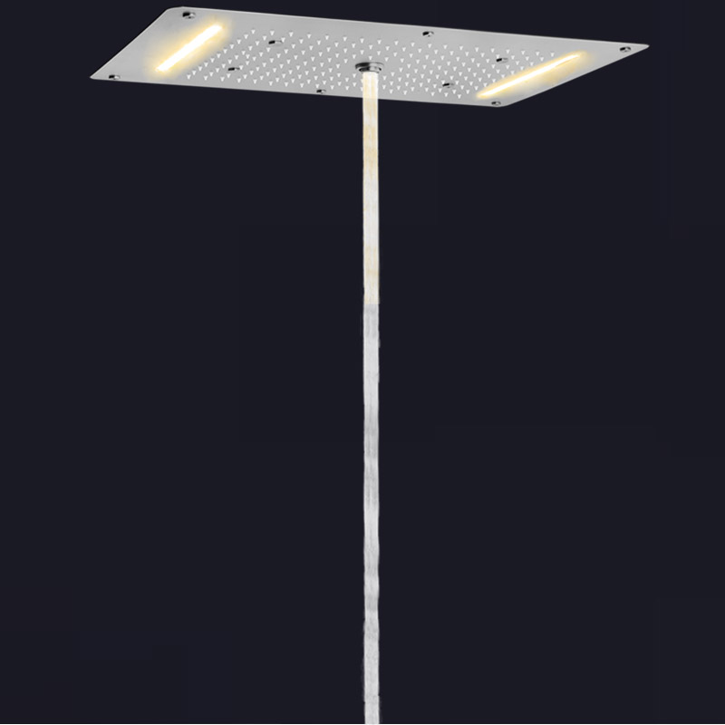 Misturador de chuveiro de níquel escovado 70X38 CM LED Banheiro multifuncional Spa Cachoeira Chuvas Bolha atomizadora