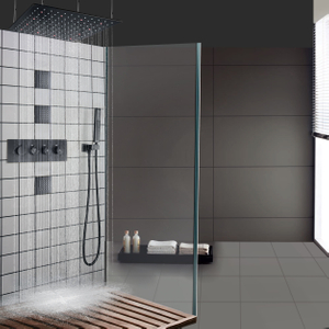Preto fosco banheiro LED chuveiro misturador montado na parede chuvas massagem painel portátil chuveiro