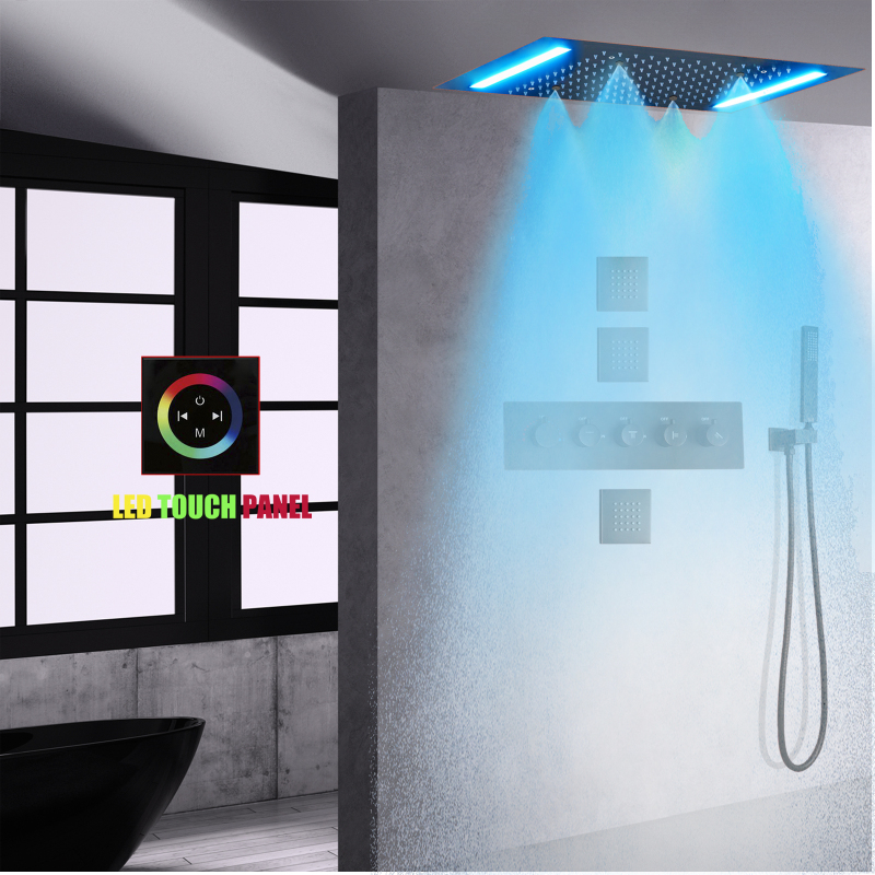 Cabeça de chuveiro de hotel barata fabricante da China com painel LED de chuveiro portátil para ocultar chuveiros termostáticos para banheiros