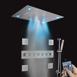 Cabeça de chuveiro de controle remoto LED de alta qualidade com conjunto oculto termostático de chuva portátil