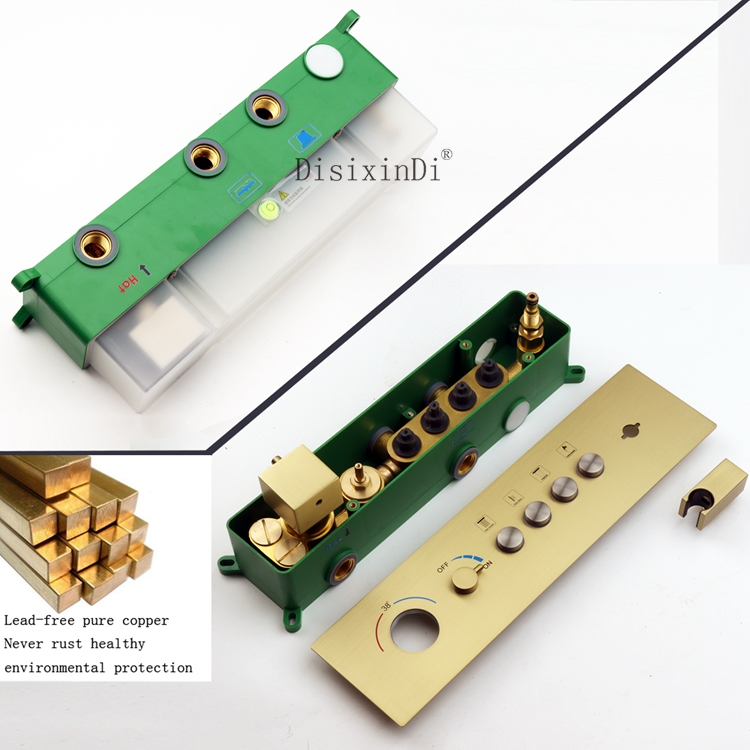 Abrace a elegância e a funcionalidade com um conjunto misturador de válvula de chuveiro dourado