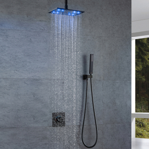 Torneiras modernas para banho e chuveiro, sistema de chuveiro de latão montado no teto, preto fosco, sistema de chuveiro g ou npt 1/2 tubos
