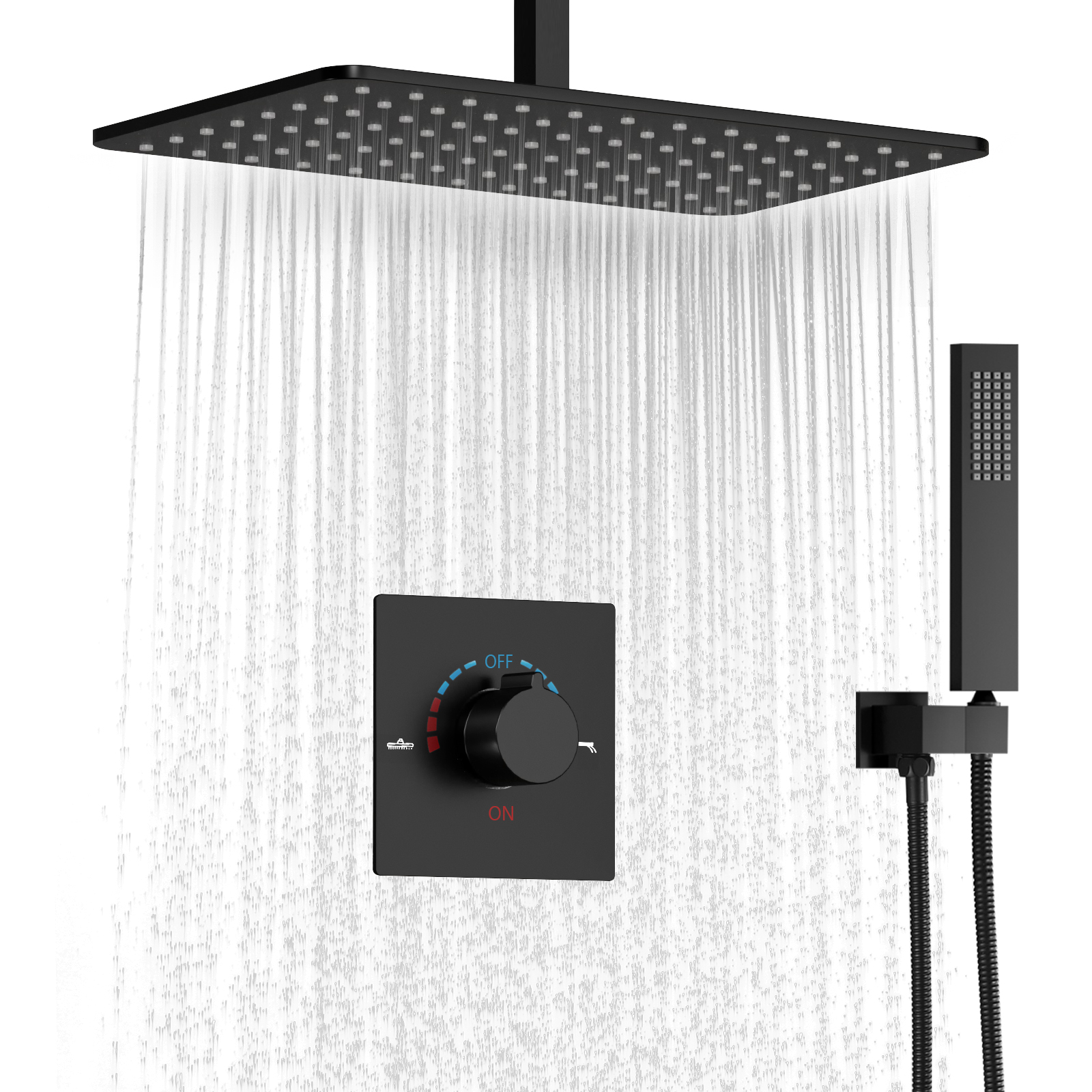 28x18 Corpo Massagem Chuveiro Rain Forest Conjunto de chuveiro com cabeça de pulverização Sistema de chuveiro montado na parede